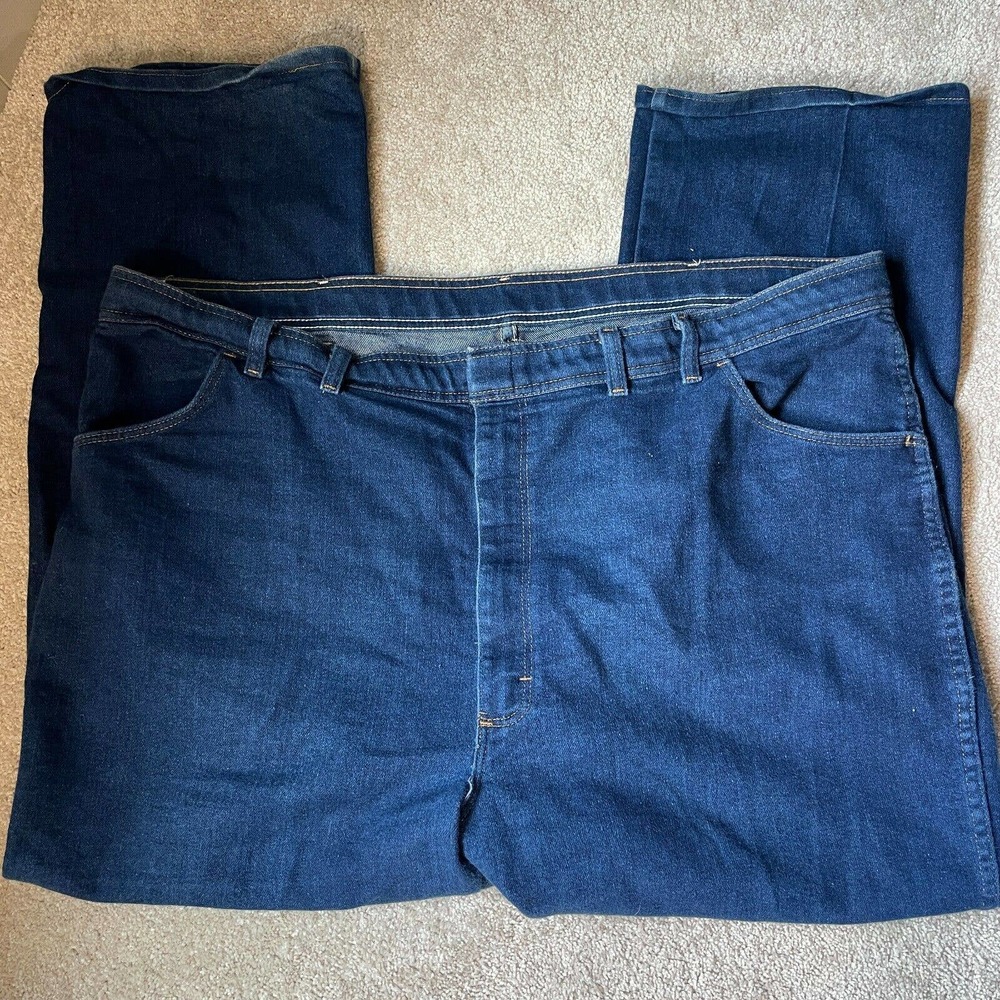 Vintage Wrangler 85498PS Western Cowboy Leisure Blue Jeans Men's Size 48x30